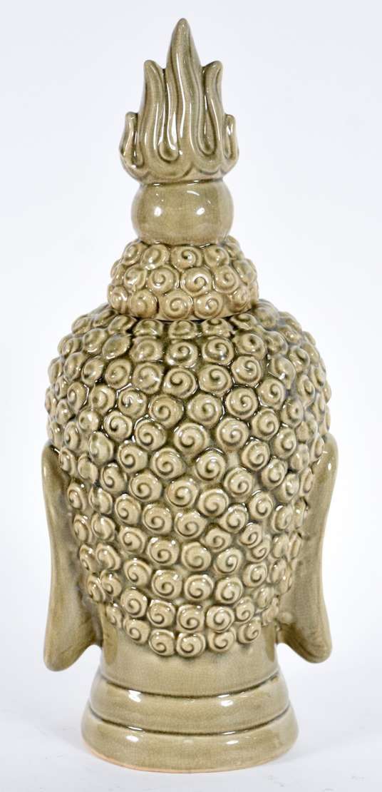 Cabeça de Buda de cerâmica vitrificada. - Cabeça de Buda de cerâmica vitrificada. Cabeça de Buda de cerâmica vitrificada. - Cabeça de Buda de cerâmica vitrificada.