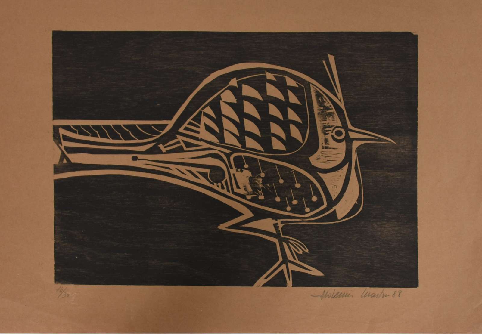 Aldemir Martins (1922-2006),  - Xilogravura 16/30. Aldemir Martins (1922-2006),  - Xilogravura 16/30.