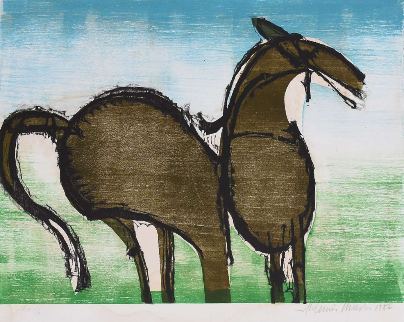 Aldemir Martins (1922-2006),  - Serigrafia PA, datado 1986, sem moldura (com mancha). Aldemir Martins (1922-2006),  - Serigrafia PA, datado 1986, sem moldura (com mancha).