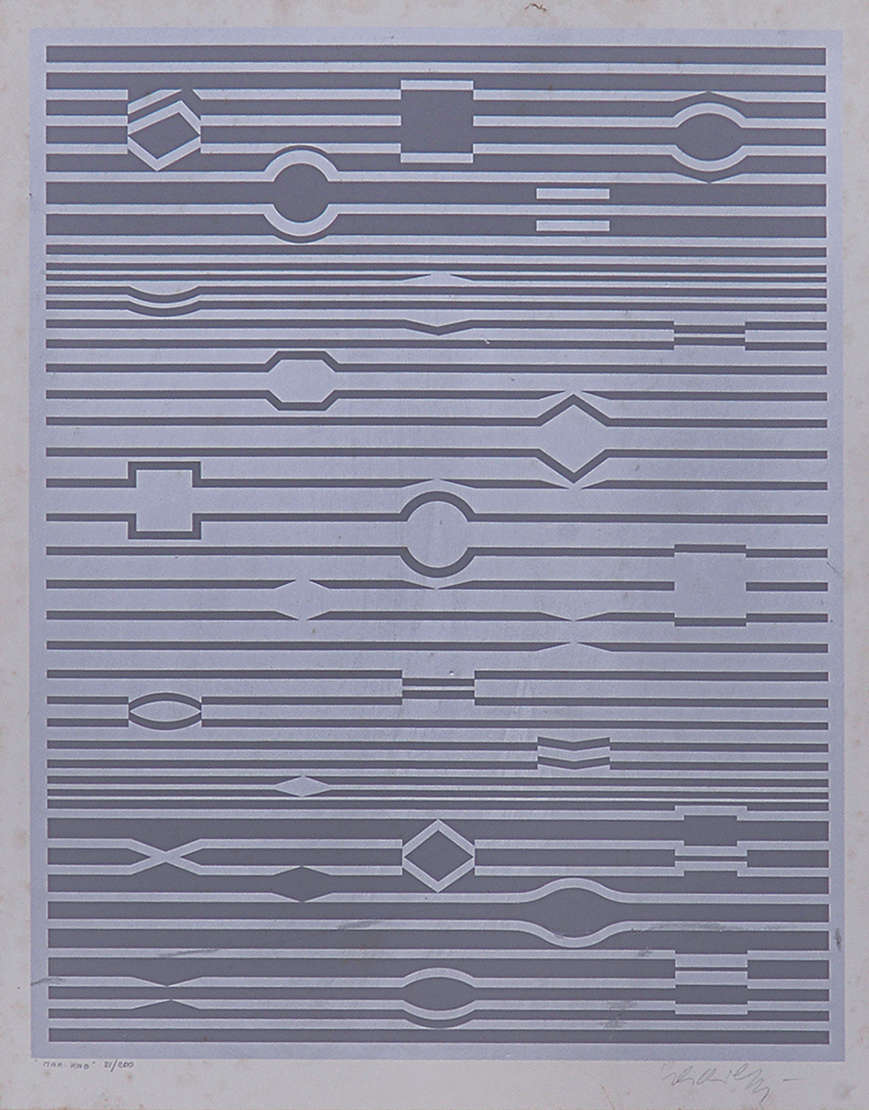 Victor Vasarely (1906-1997), Mar - kab - Serigrafia
ass. inf. direito
65x52 cm Victor Vasarely (1906-1997), Mar - kab - Serigrafia
ass. inf. direito
65x52 cm