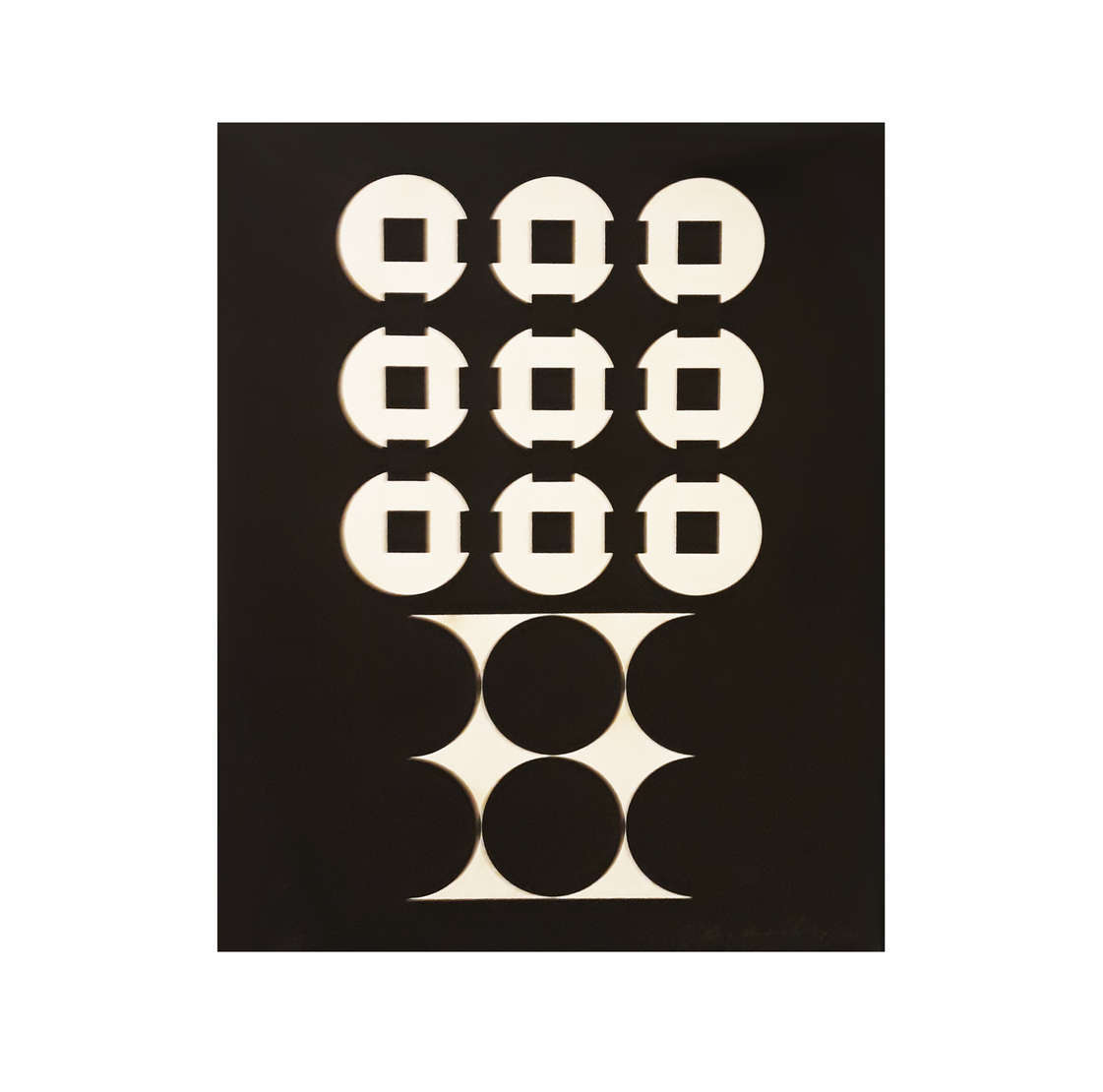Victor Vasarely (1906-1997), Sem título - Serigrafia 
ass. inf. direito 
36 x 30 cm
Edição 14/15
Em excelente emolduramento de acrílico Victor Vasarely (1906-1997), Sem título - Serigrafia 
ass. inf. direito 
36 x 30 cm
Edição 14/15
Em excelente emolduramento de acrílico