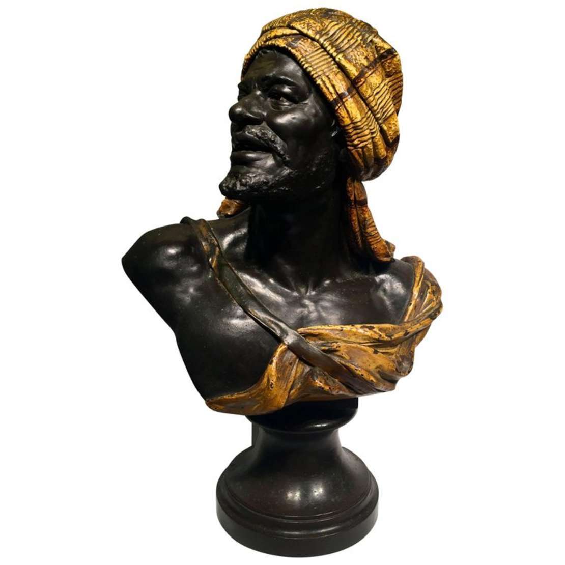 Busto de Beduíno em terracota e bronze patinado... - Busto de Beduíno em terracota e bronze patinado. Produzido na Austria em 1914 por WILHELM GIESECKE. Medindo 74 x 50 cm. Busto de Beduíno em terracota e bronze patinado... - Busto de Beduíno em terracota e bronze patinado. Produzido na Austria em 1914 por WILHELM GIESECKE. Medindo 74 x 50 cm.
