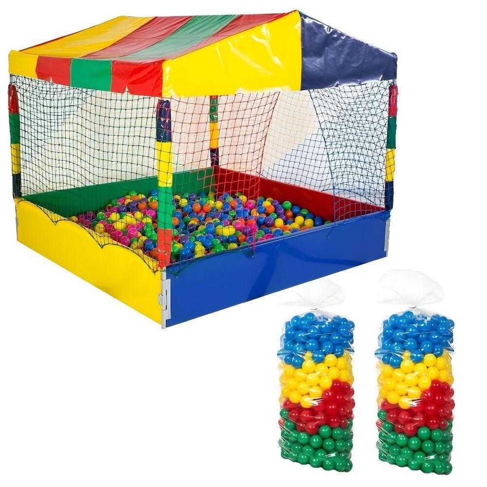 Kit Infantil Piscina De Bolinhas 1,50m Quadrada + 1000 Unidades Bolinhas Coloridas