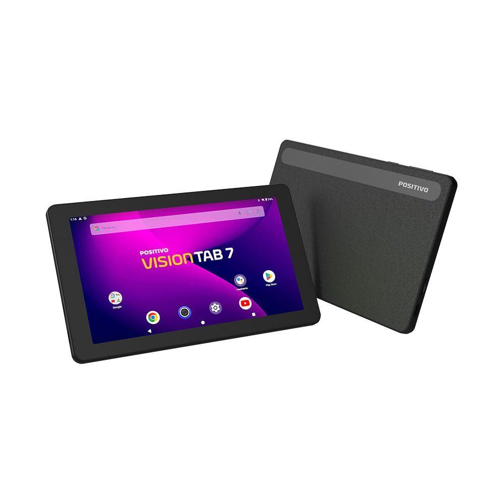 Tablet Positivo Vision TAB 7 3GB RAM 64GB Octa-Core Android 14 Go Wi-Fi - Tela 7” IPS – 3100mAh – Preto