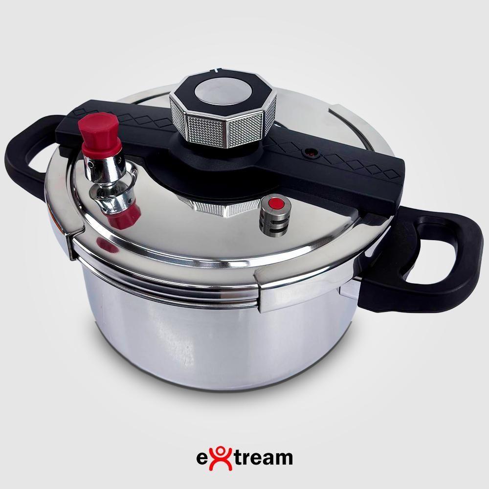 Panela de Pressão Inox SecureLock Pro Extream Indução e Gás - 6.2L 4.5L 8L Fechamento Externo