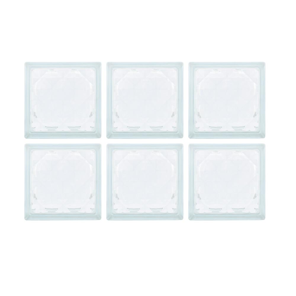 Tijolo de Vidro Modaza Jewel 19x19x8cm - 6 Peças