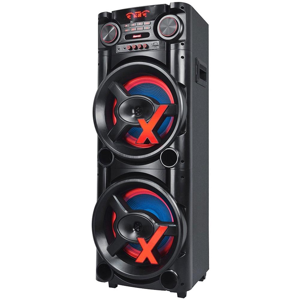 Caixa De Som Amplificada Aca-1900 New X Sfm 1900w 2 Auto Falantes Amvox Preto Bivolt
