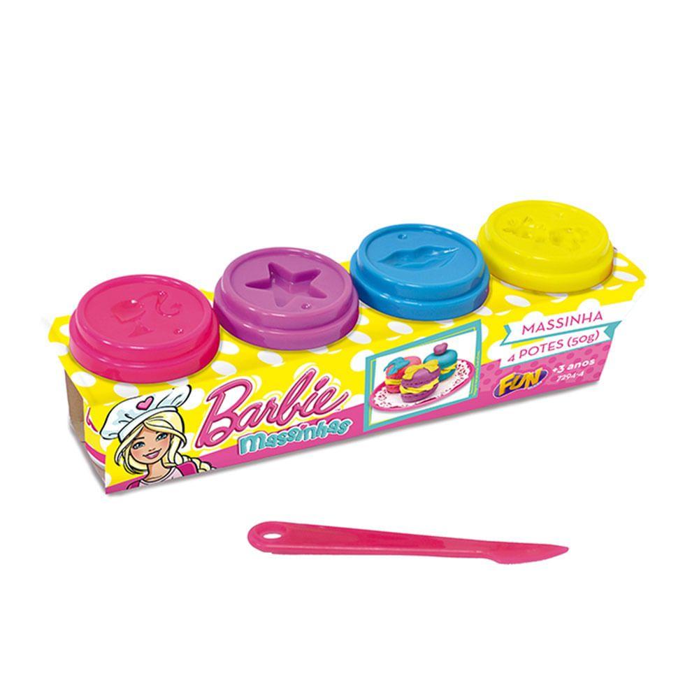 Barbie Conjunto Massinha com 4 Potes 50g - Fun Divirta-Se