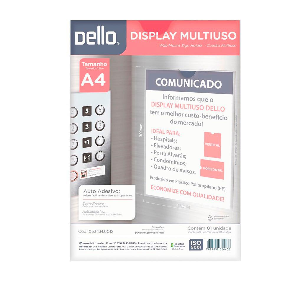 Display Multiuso Quadro de Avisos A4 Cristal Dello