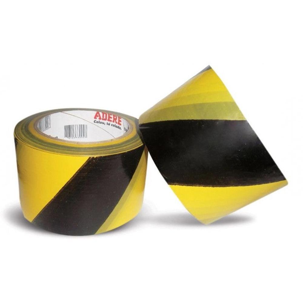 Fita Zebrada 70mmx200m Amarela e Preta Adere