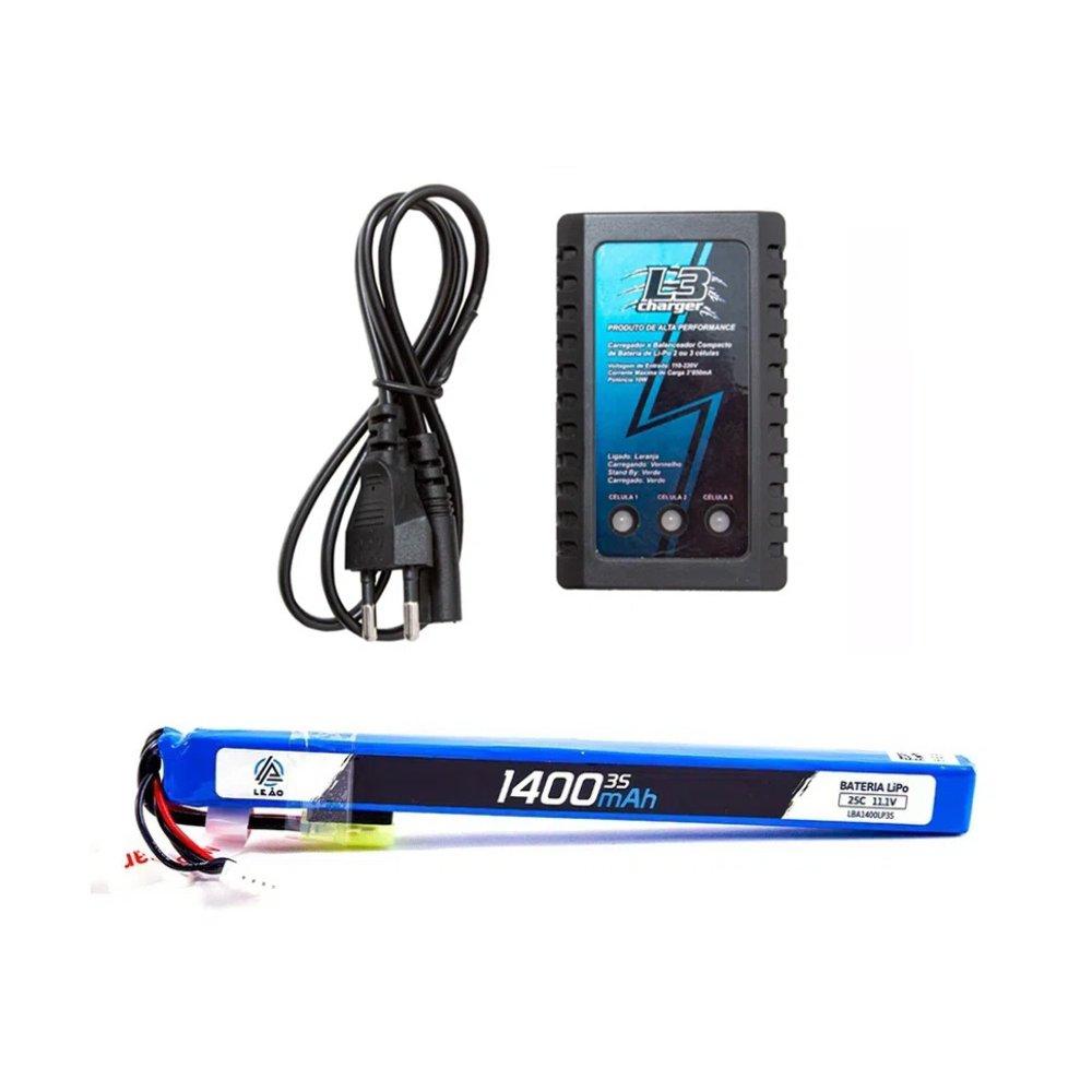 Bateria Lipo ULTRA 11.1V/3S 1400mAh - 25C/50C + Carregador
