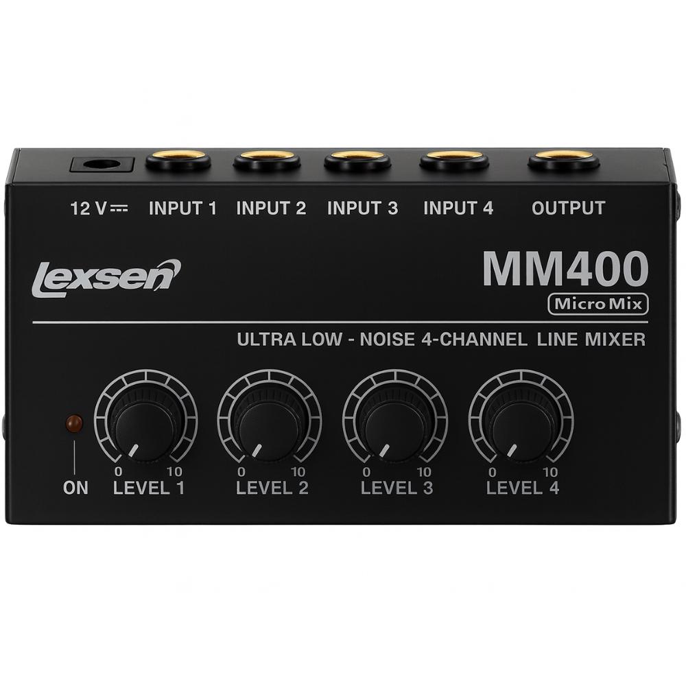 Mixer De Áudio Auxiliar Compacto 4 Canais Mm400 Lexsen Lançamento!