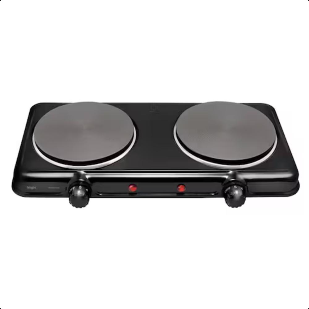 Fogao de Mesa Eletrico Portatil 2 Bocas ELGIN - 42FOG0201000  Preto  110 VOLTS