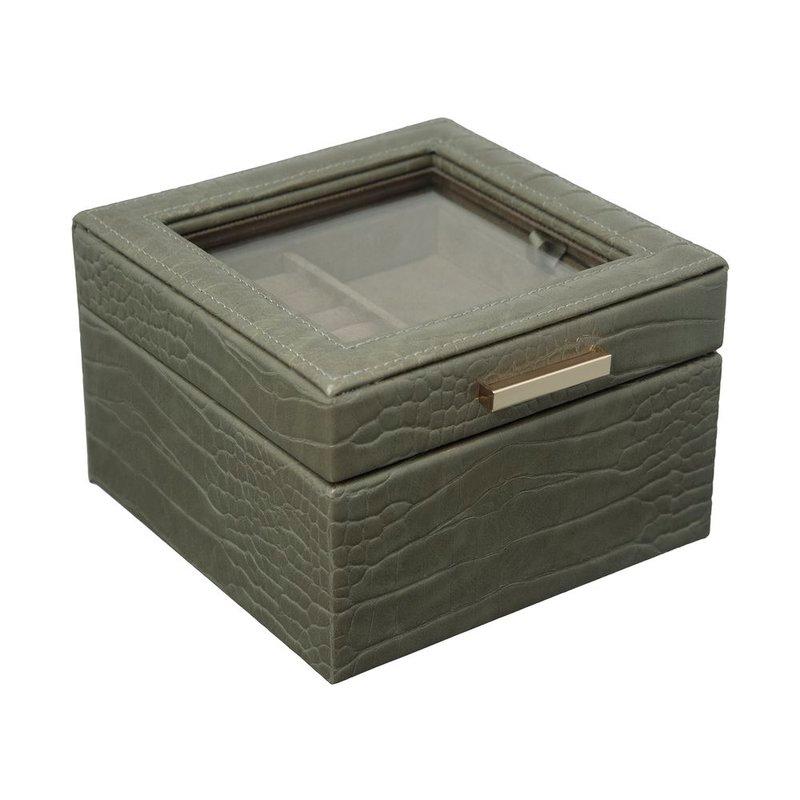 PORTA JOIAS CROCO MDE HOME STYLE:VERDE ESCURO