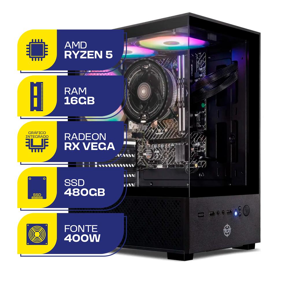 PC Gamer MCL, AMD Ryzen 5 3400G, 16GB DDR4, SSD 480GB