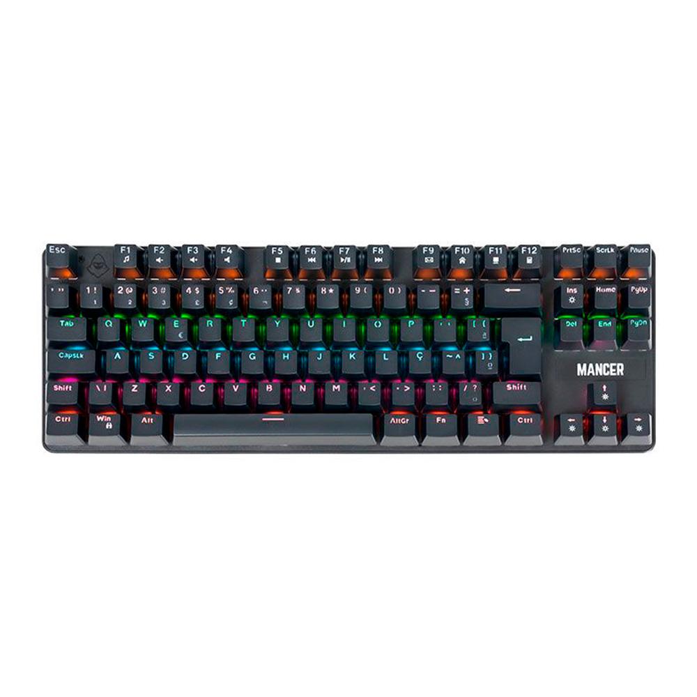 Teclado Mecanico Mancer Shade MK3, Rainbow, Switch Huano Vermelho, Preto, MCR-SHM3-RBW01RD