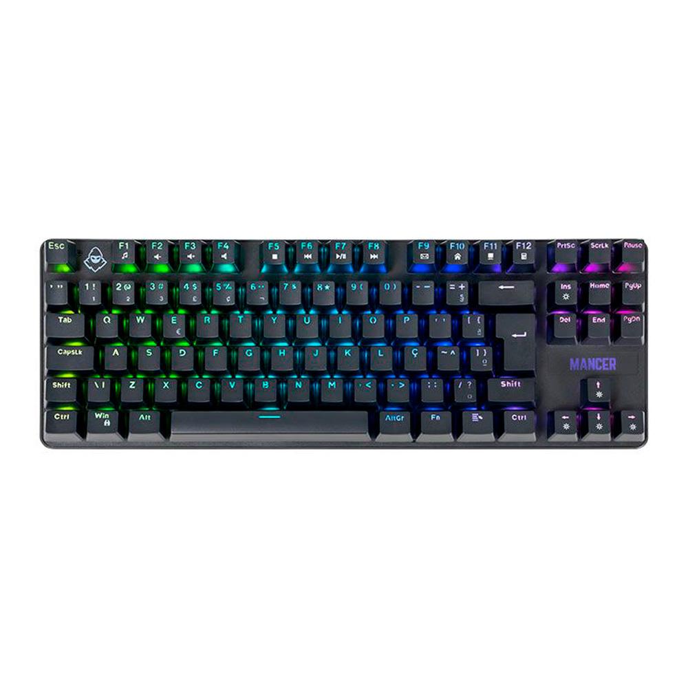 Teclado Mecanico Mancer Ghoul MK3, RGB, ABNT2, Switch Huano Vermelho, Preto, MCR-GHM3-RGB01RD
