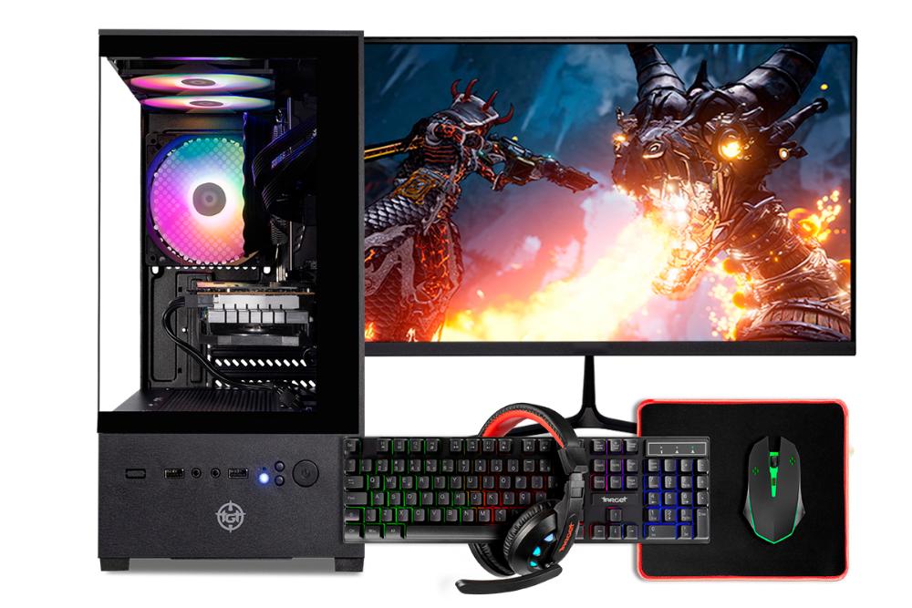 PC Gamer Completo MCL,Intel Core i7-3770, Radeon RX 580 8GB, 16GB DDR3, SSD 480GB + Monitor + Kit Periféricos
