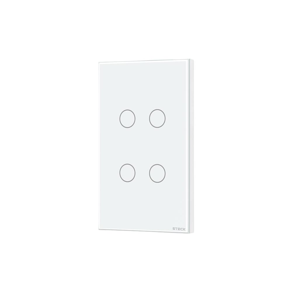 Conjunto 4X2 4 Interruptores Touch Branco Wi-Fi Ambiente Conectado - Steck
