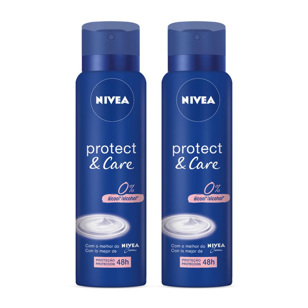 Pack Desodorante Antitranspirante Aerossol 48h Nivea Protect & Care 2 Unidades 150ml
