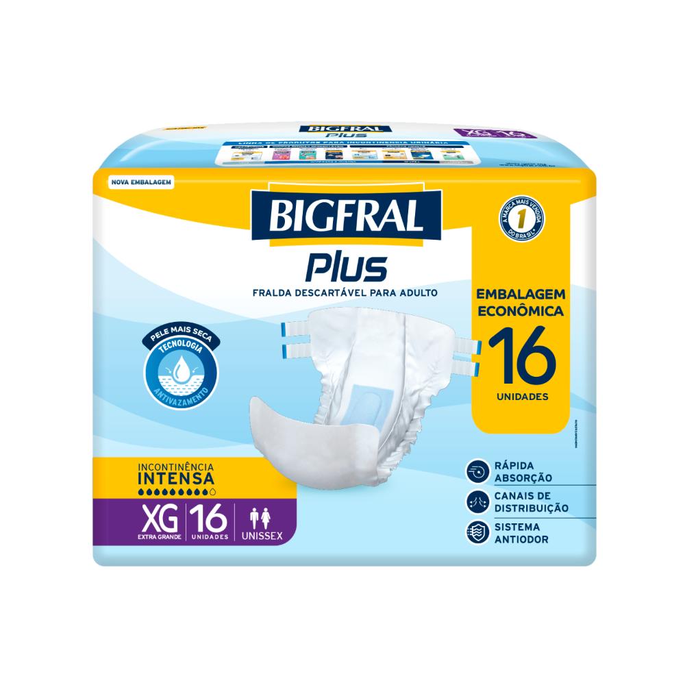 FRALDA BIGFRAL PLUS ECONÔMICA XG PCT C/ 16