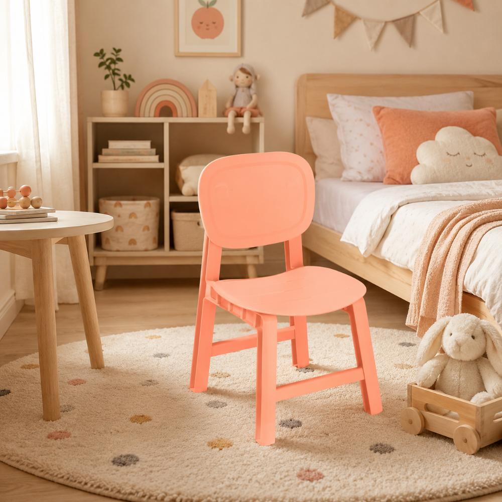 Cadeira Infantil em Polipropileno Pipa 58cm x 45cm Rosa/Pêssego