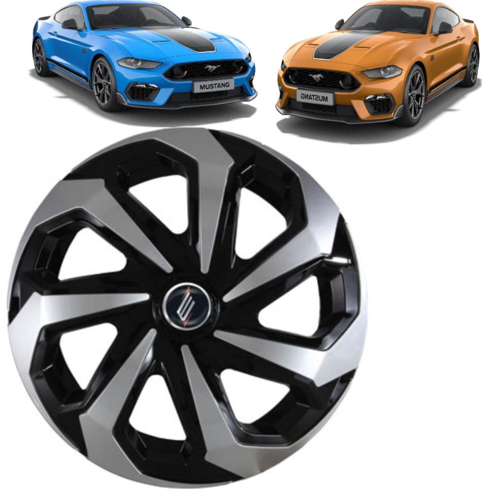 1 Calota Sportiva Modelo Spider Aro 14 polegadas Black/Silver Parafuso