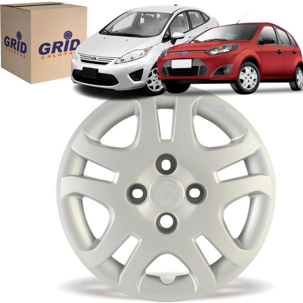 1 Calota Fiesta Sedan 2011 ate 2014 Aro 14 Polegadas Parafuso Cubo Baixo Grid
