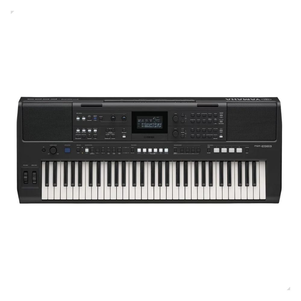 Teclado Yamaha PSR E583 Com Fonte e Porta Partitura