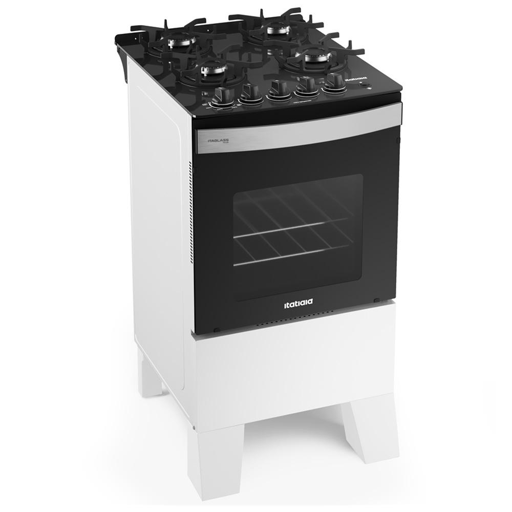Fogão 4 Bocas Itatiaia Itaglass Plus com Acendimento Automático Branco Bivolt