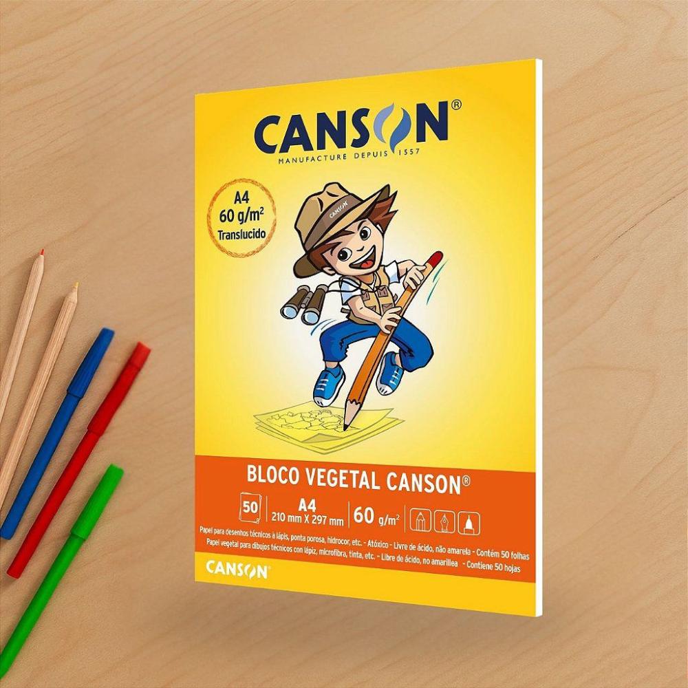Bloco Papel Vegetal 60g A4 50 Folhas Canson