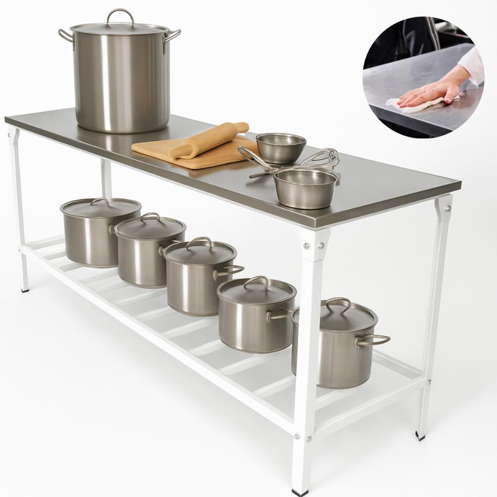 Mesa Inox 430 0,5Mm Linha Leve 1,90x0,55 Prateleira - Innal