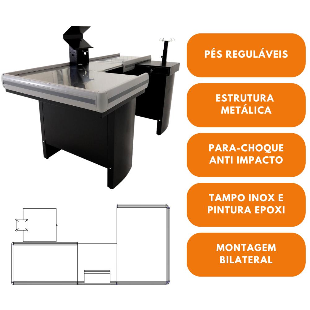 Checkout Leve De 2,00M Mesa Reta Com Kit Innal