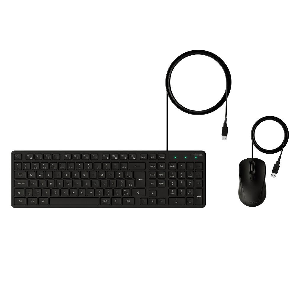 Teclado e mouse c/ fio USB preto CCI 20 Intelbras