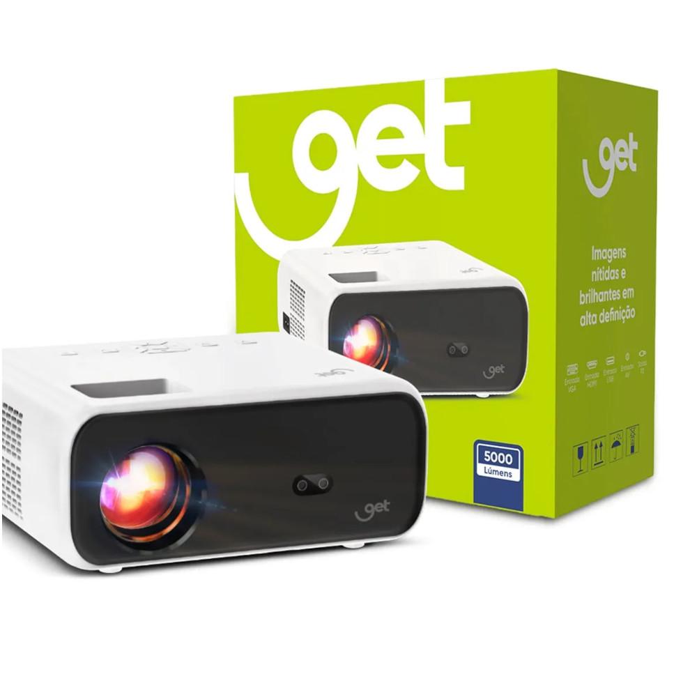 Projetor Portátil Get Vision, 5000 Lumens, resolução Full HD, com HDMI, USB e AV