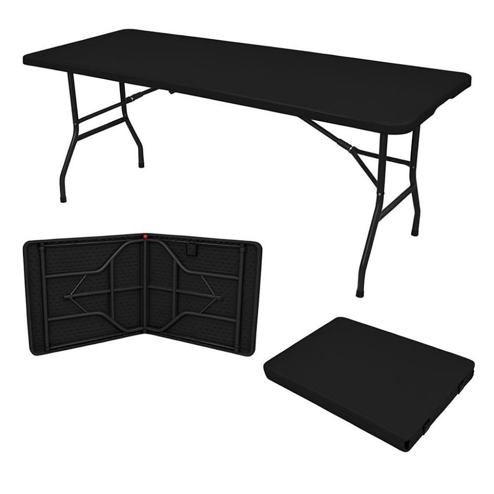 Mesa Dobrável Gallant Vira Maleta Portátil 1,80m Preto com Alça (GMD22A01A-PT)