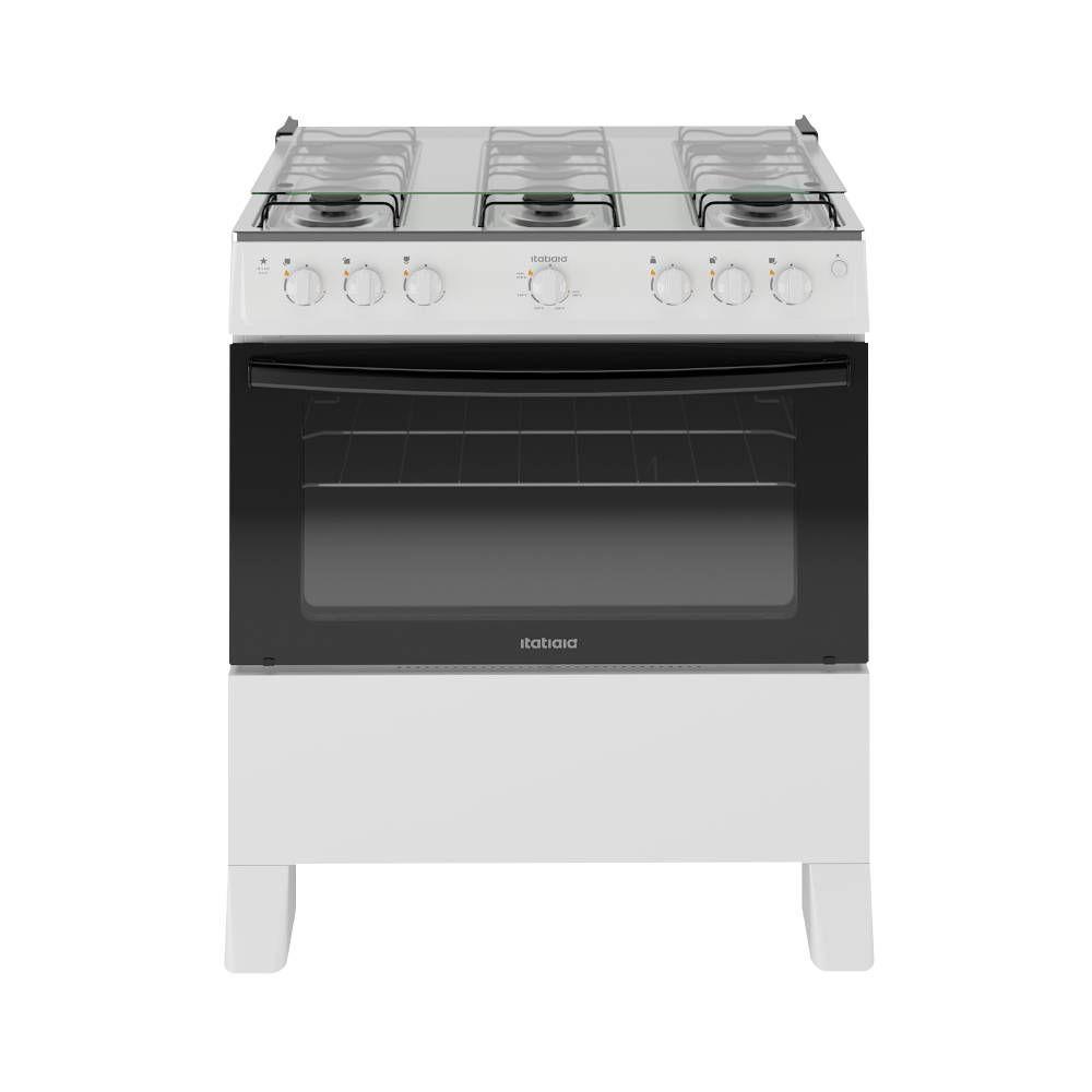 Fogão 6 Bocas a Gás Itatiaia Star New com Acendimento Automático e Forno 82L Branco Bivolt