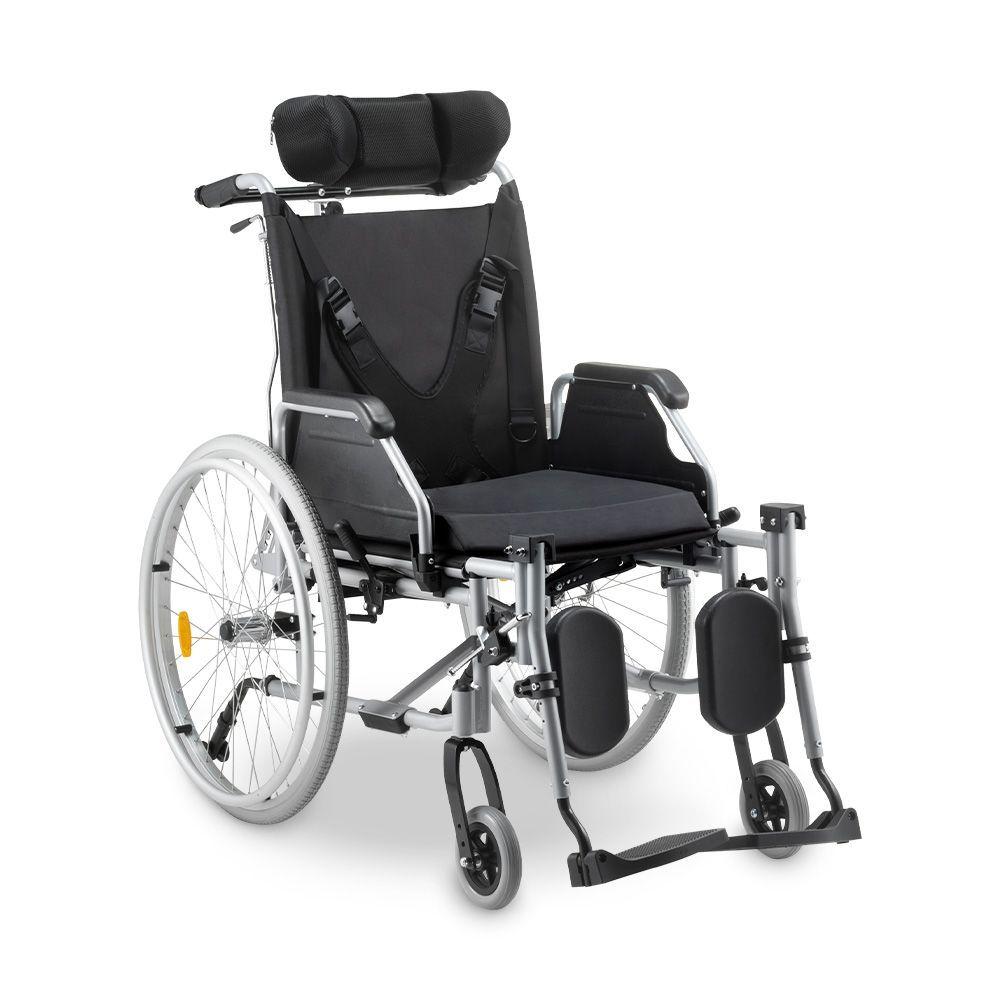Cadeira de Rodas Dobrável Dellamed D700 T40 Reclinável em Alumínio Preto 130KG