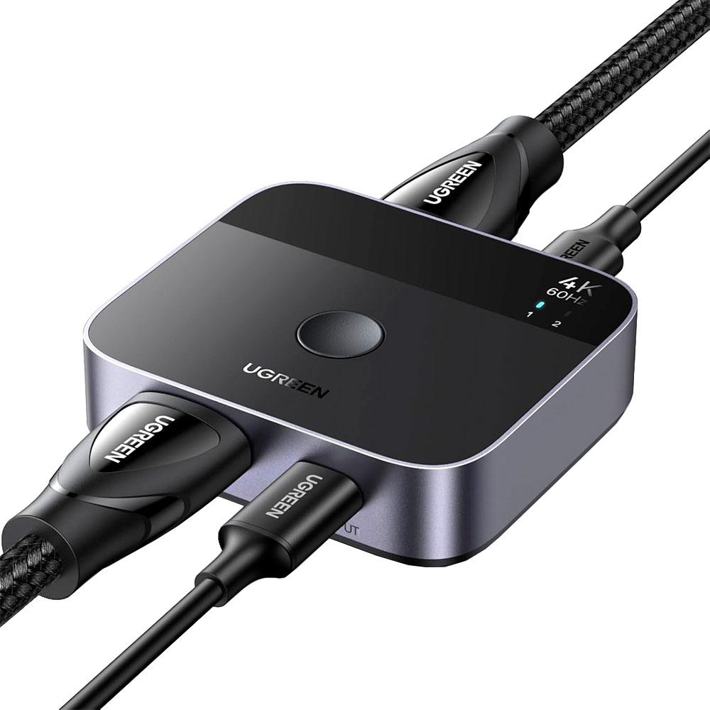Switch Hdmi Ugreen Com 1 Entrada Hdmi 2 Entradas Usb-c Mais 1 Saida Hdmi - Aw503