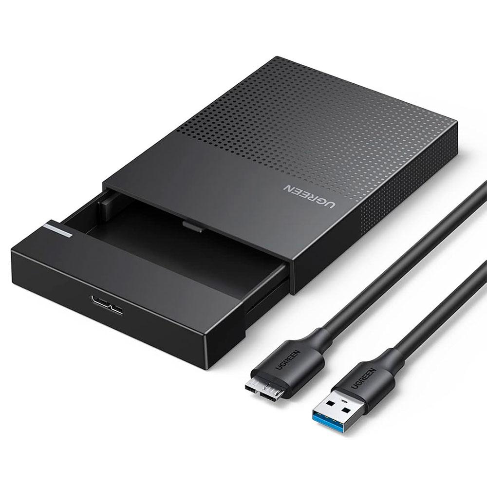 Case gaveta Ugreen Para Hdd ssd 2,5 Polegadas Usb 3.0 5gbps Preto - Us221