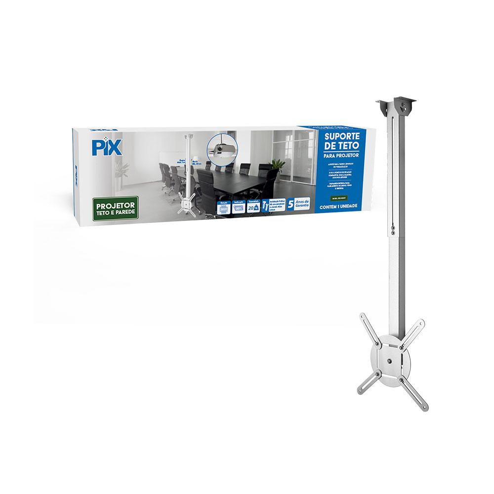 Suporte Projetor De Teto Pix Branco 100cm Comprimento - 079-0104