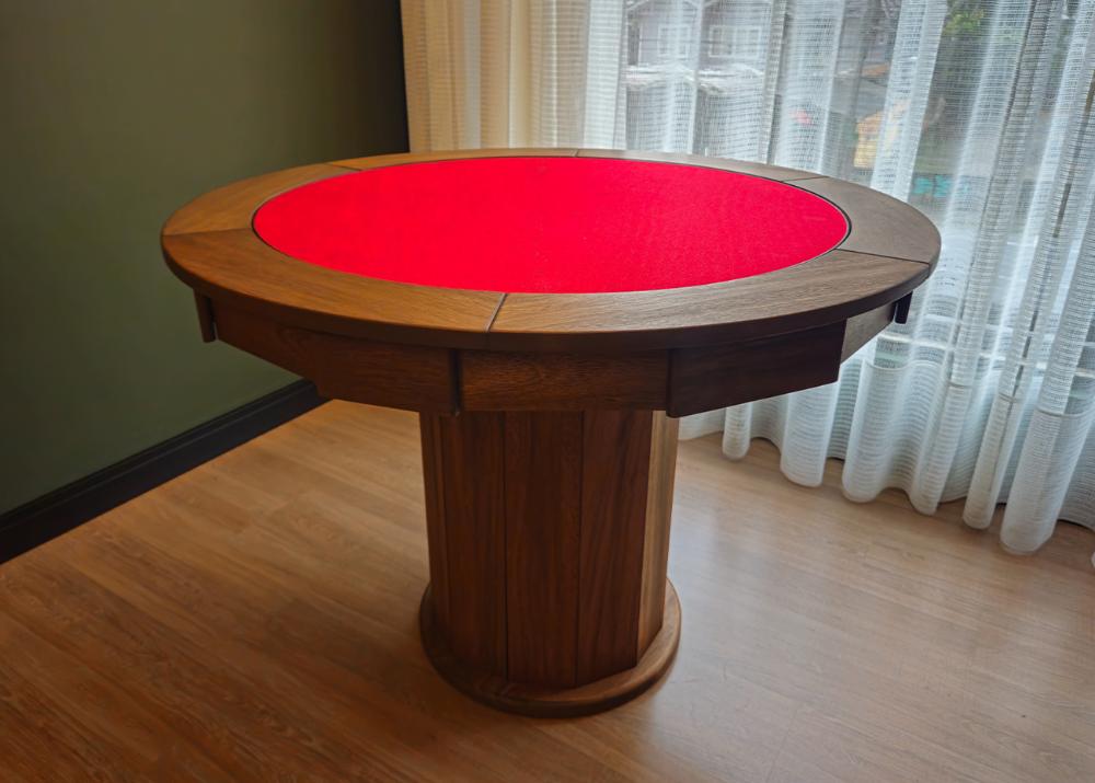 Mesa de Carteado com Gavetas e Porta copos Vintage - 0,90x0,80 - Com xadrez