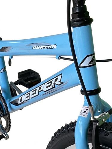 Bicicleta Infantil Deeper Mtb-20 Aro 20 Com Rodinha Azul Celeste S
