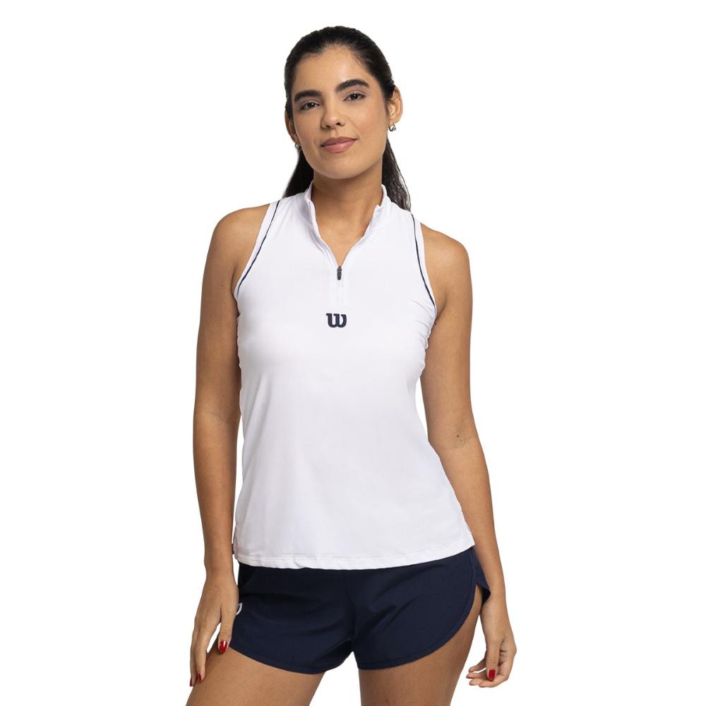 Regata Wilson Tour Zip Tank Branco