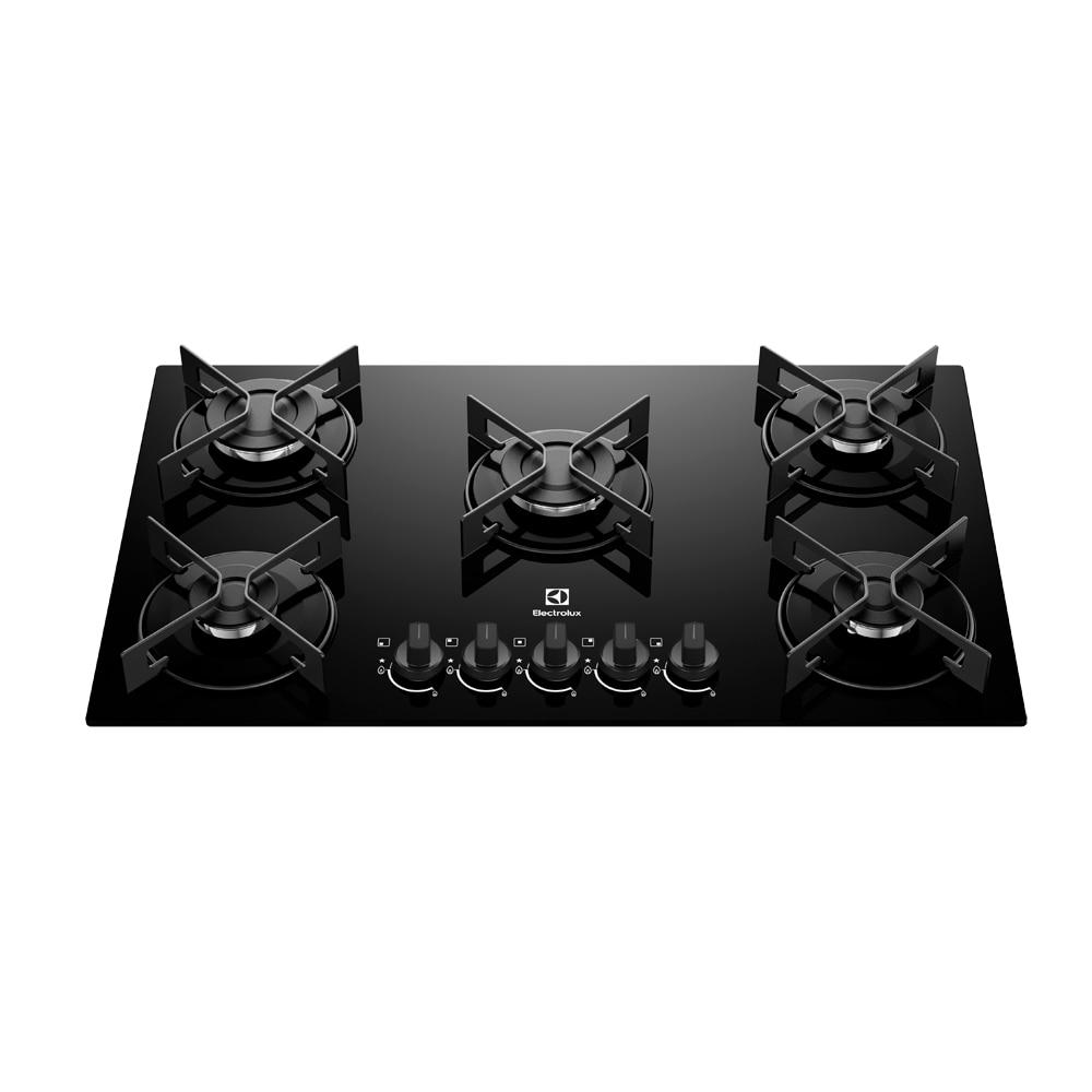 Cooktop 5 Bocas Electrolux KE5GR Efficient Mesa de Vidro Grade de Aço Fosco Bivolt