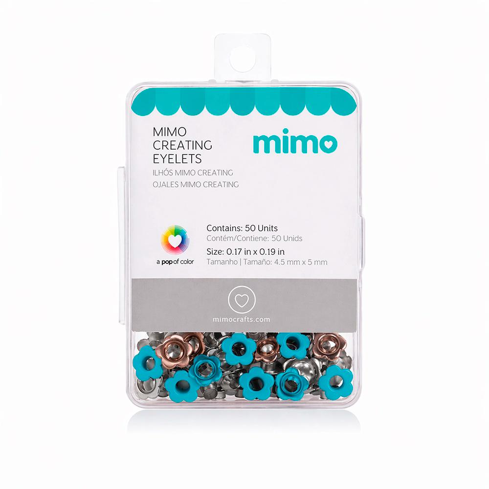 Ilhós Mimo Creating - Flor - Azul Claro - 4,3 mm - 50 Unids