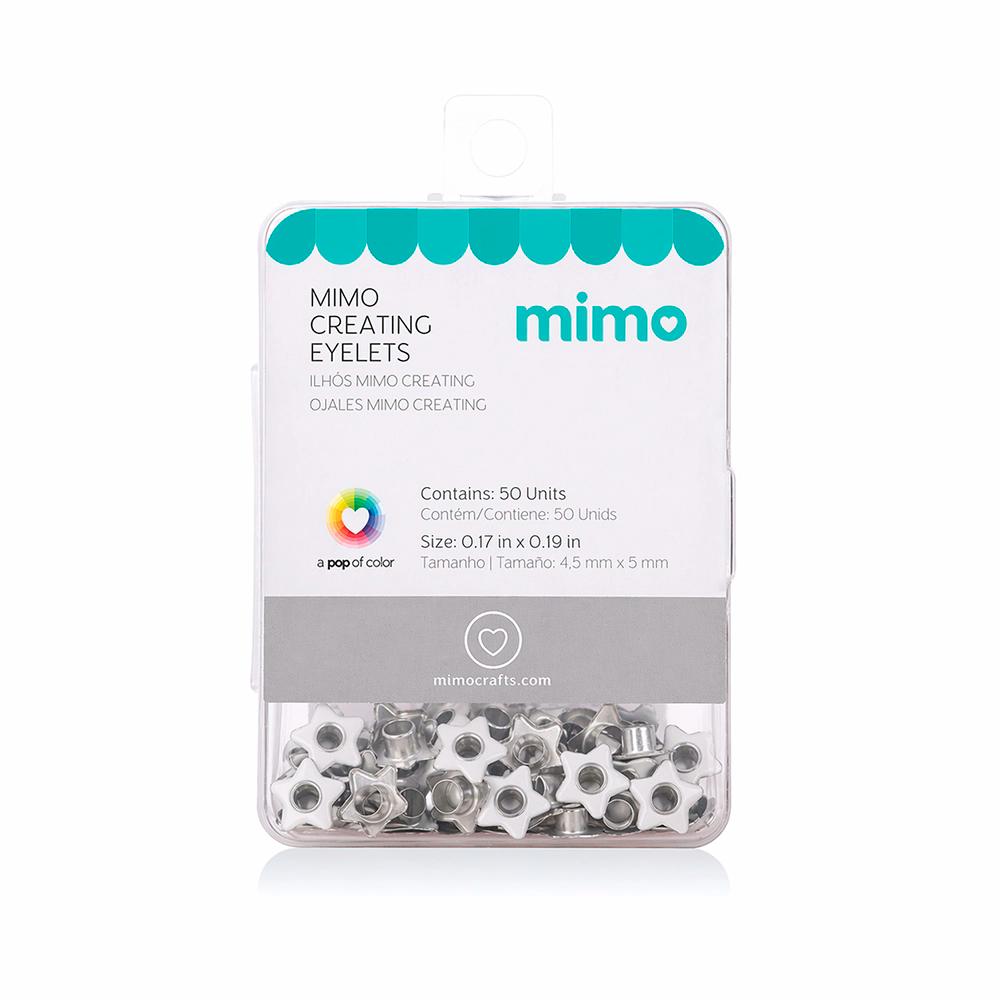 Ilhós Mimo Creating - Estrela - Branco - 4,3 mm - 50 Unids