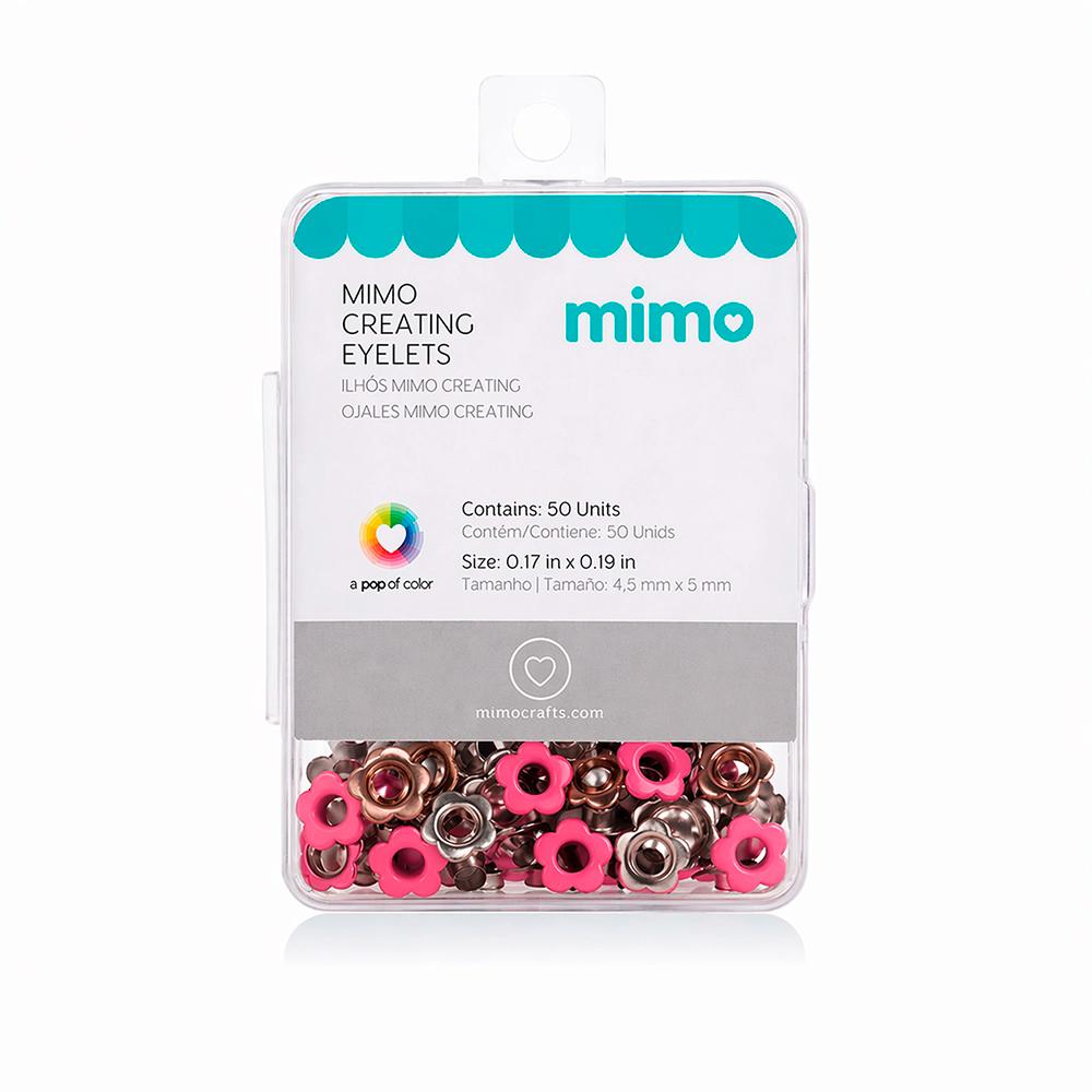 Ilhós Mimo Creating - Flor - Rosa Fúcsia - 4,3 mm - 50 Unids