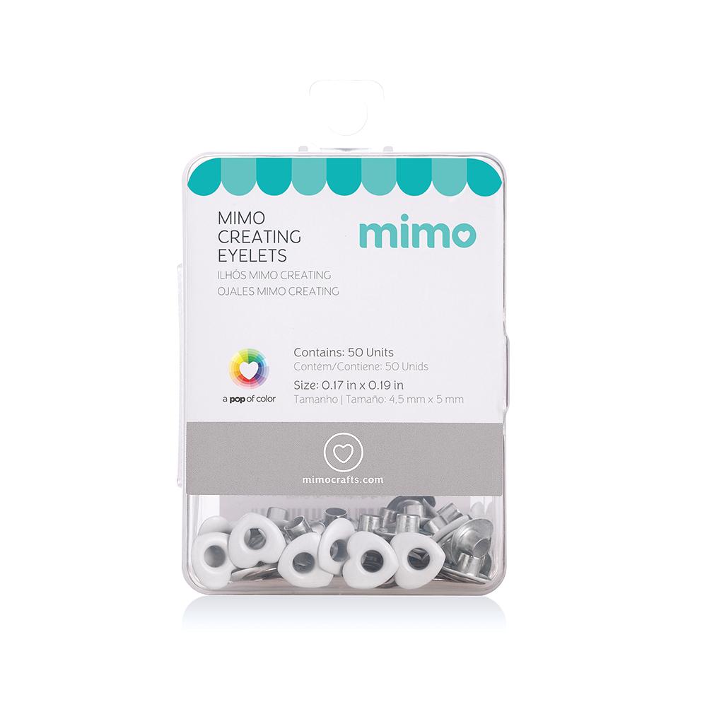 Ilhós Mimo Creating – Coração – Branco – 10*4*4,3MM – 50 Unids
