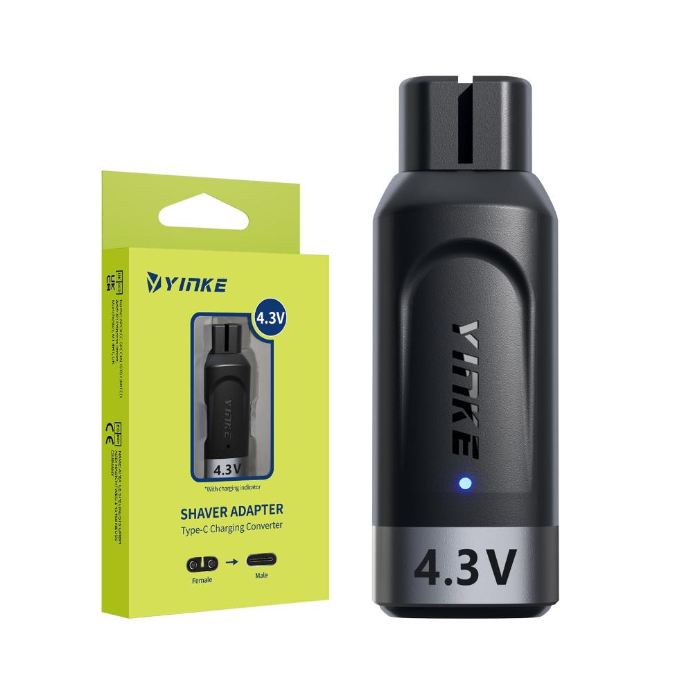 Adaptador para carregamento USB-C 4.3V para Philips One Blade com indicador de carga Yinke